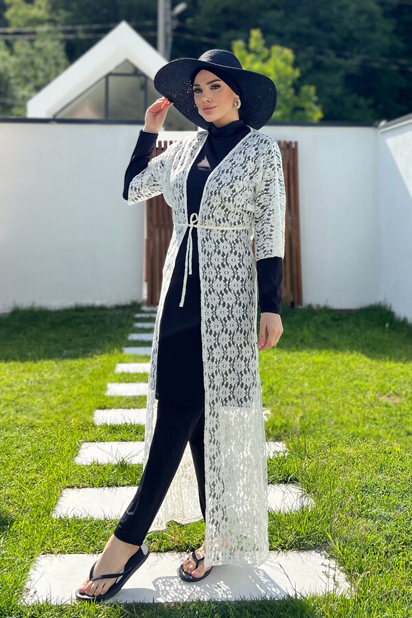 White Flower Lacy Cover Up
